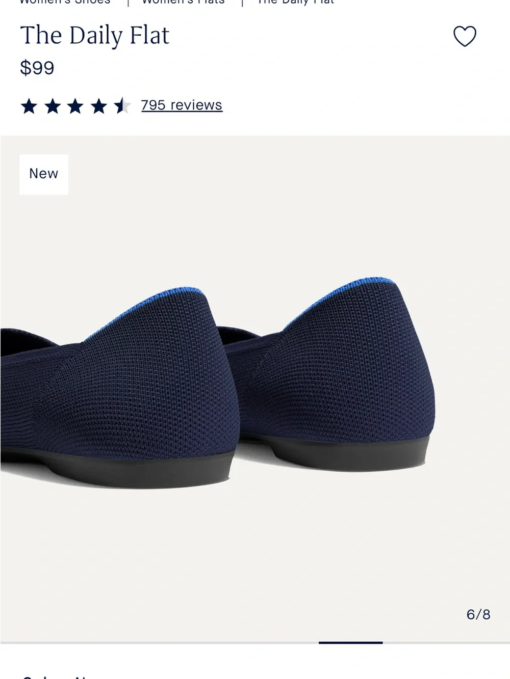 Rothy's Navy Knit Slip-On Ballet Flat